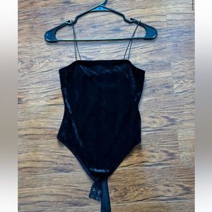 Garage Velvet Spaghetti Strap Bodysuit